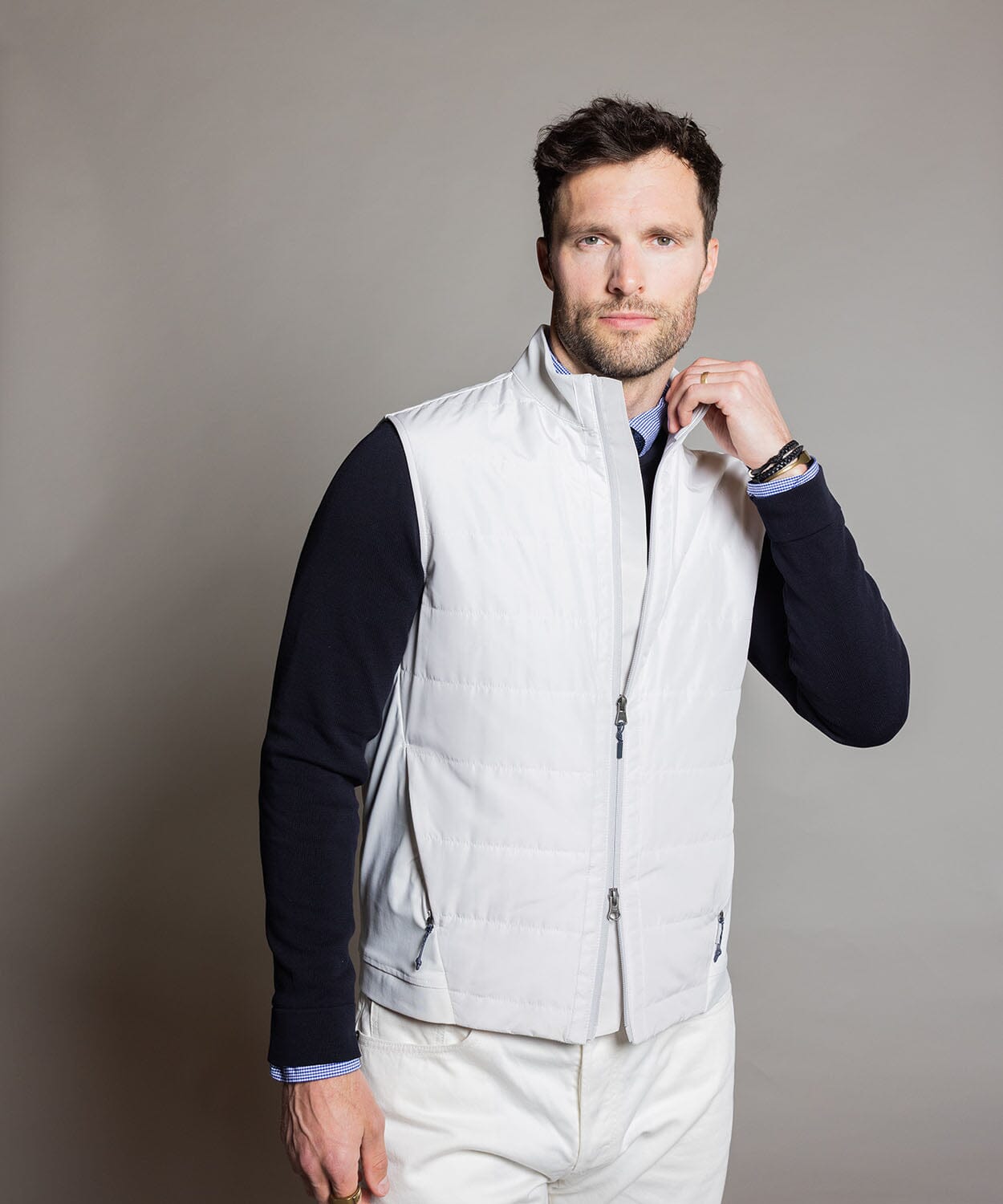 Men's White insulated vest - OOBE Essentials
