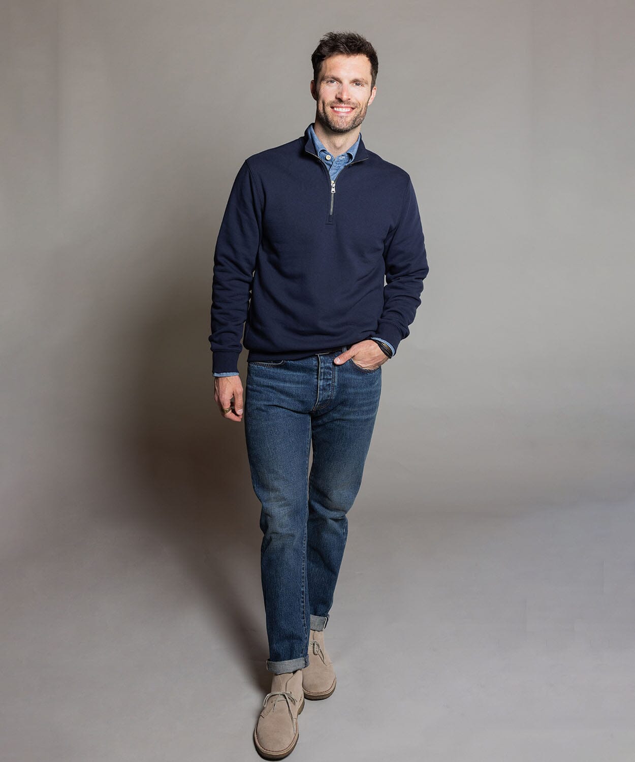 Navy quarter zip - OOBE Essentials
