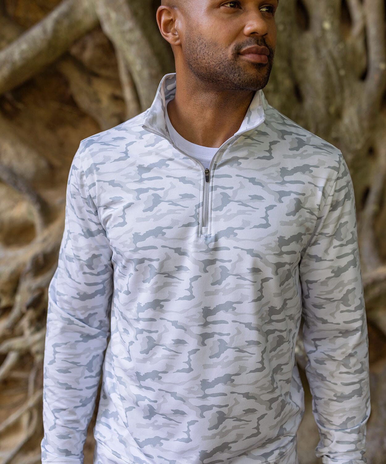 Atlas Performance Quarter-Zip Knits OOBE Essentials Snow Camo Print S
