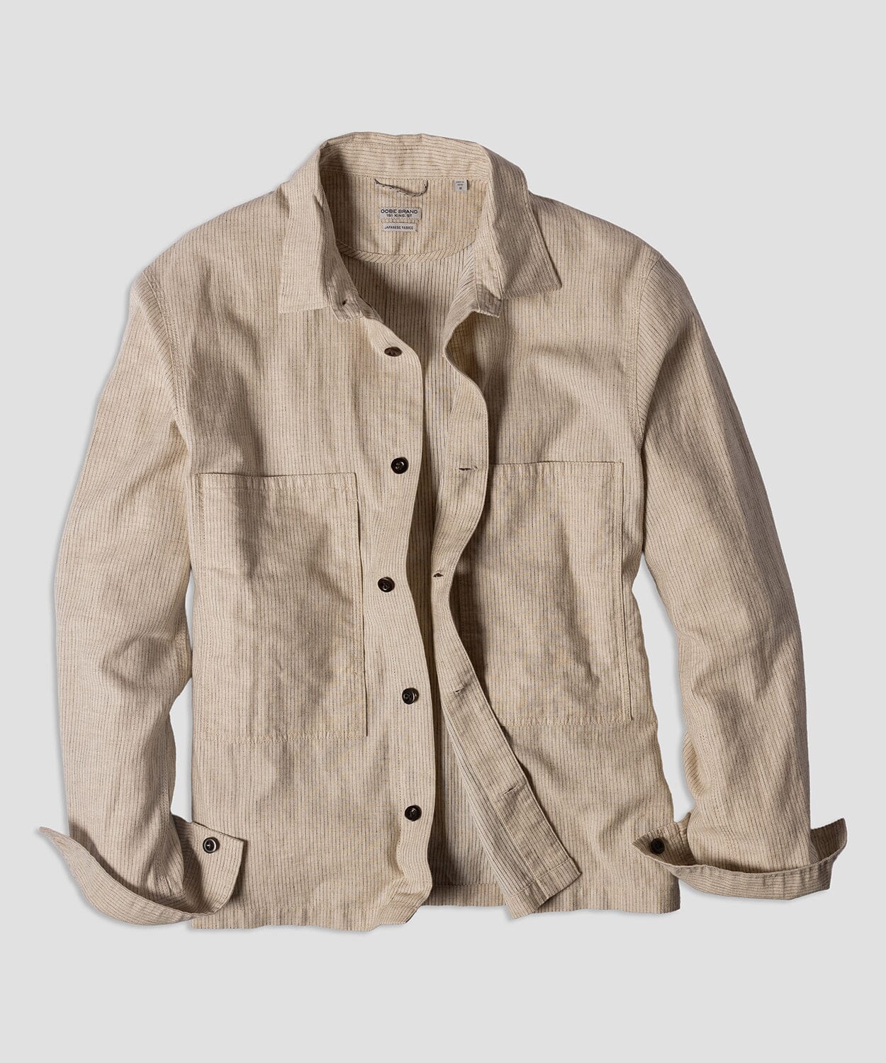 Montagu Stripe Shirt Jacket Jackets OOBE BRAND Natural Black Stripe S