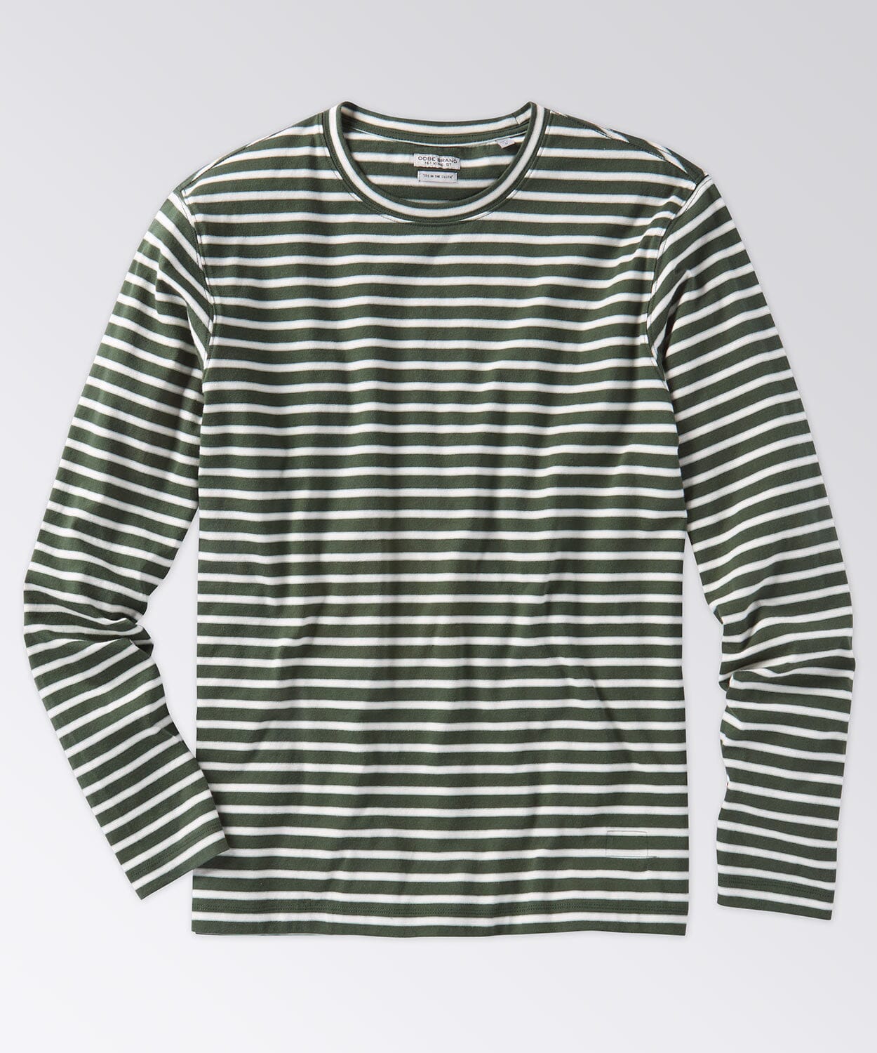 front of a mens striped tee