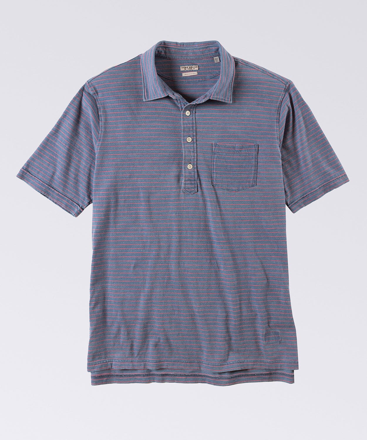 mens indigo blue cotton striped polo shirt by oobe brand