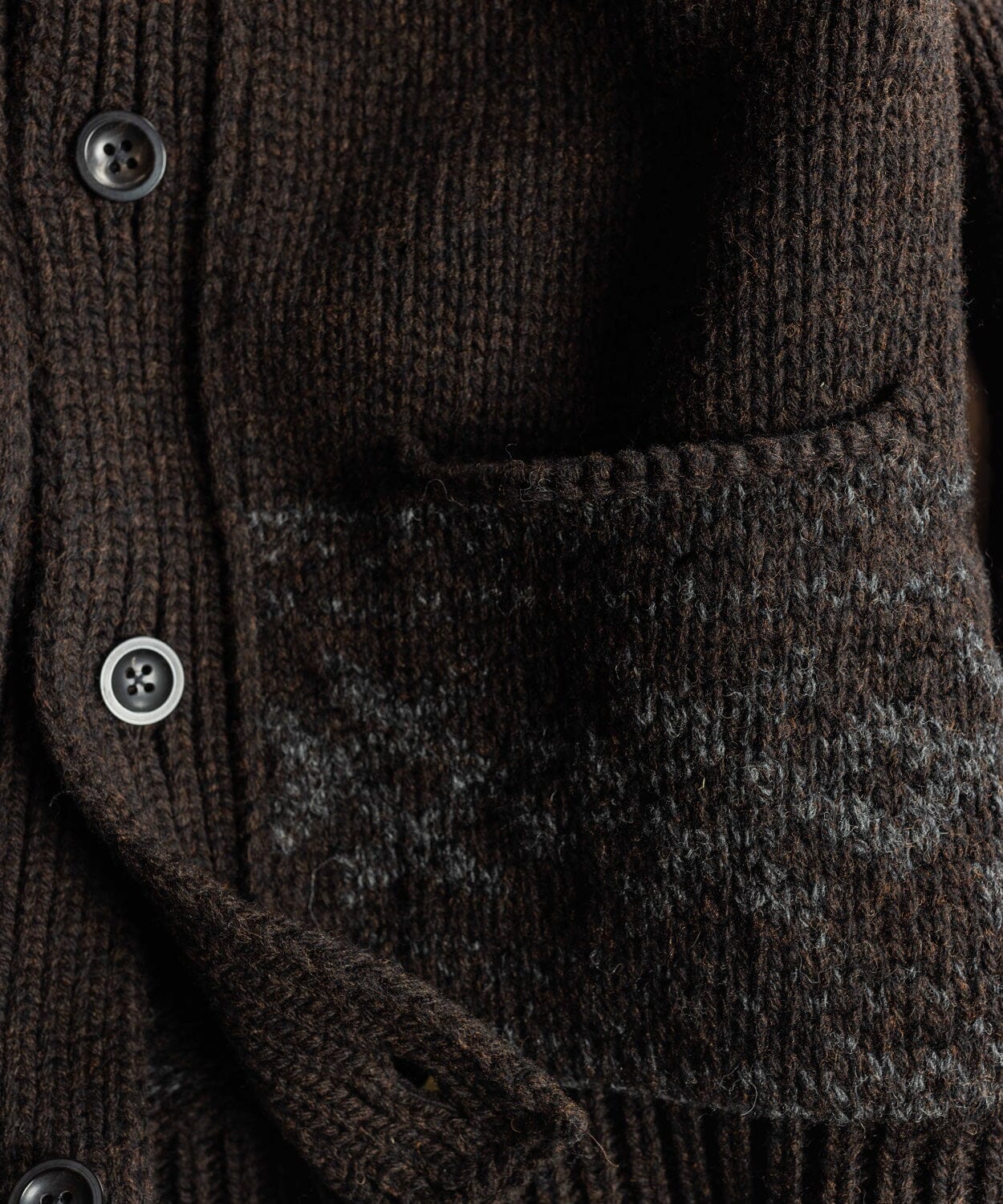 Fairisle Cardigan in Cocoa - OOBE BRAND