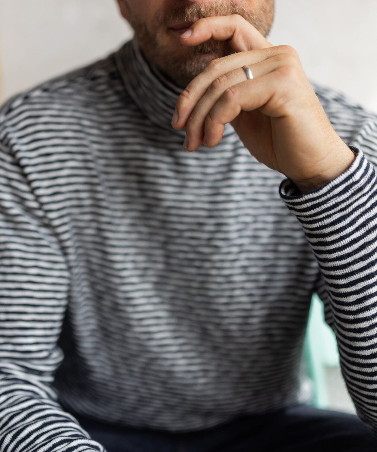 Cooper Turtleneck - Navy Stripe - OOBE BRAND