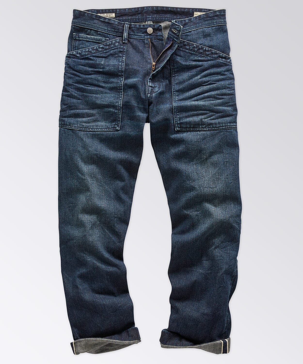 Stocker Selvedge Denim Work Pant Pants OOBE BRAND Medium Wash 32" 30"