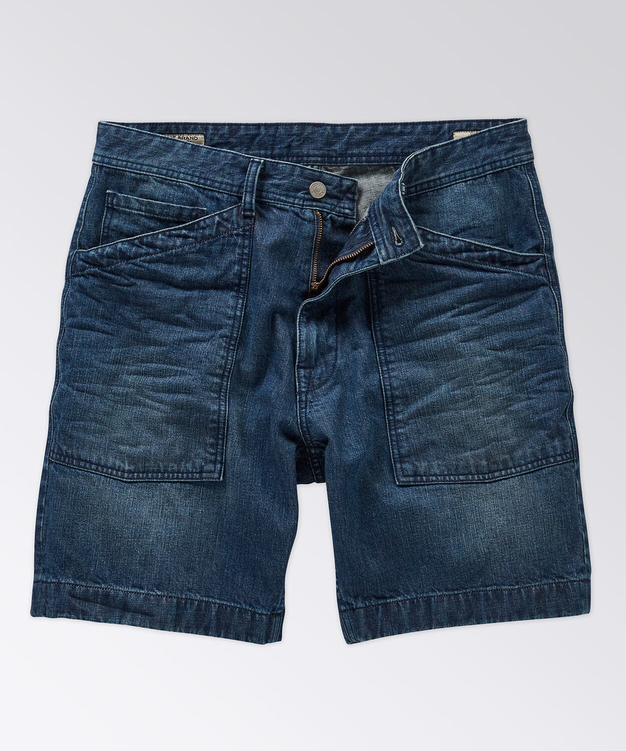 front of mens denim shorts