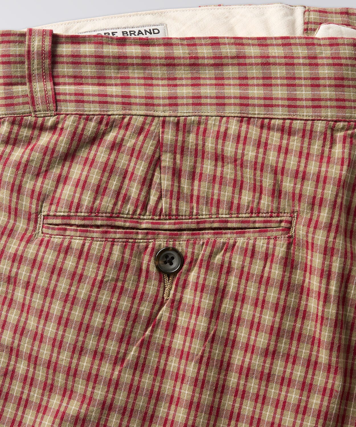 back of mens plaid shorts