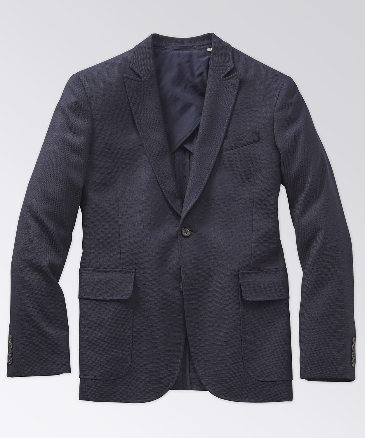 Peak Lapel Navy Blazer Sport Coats & Blazers OOBE BRAND True Navy 40" Long