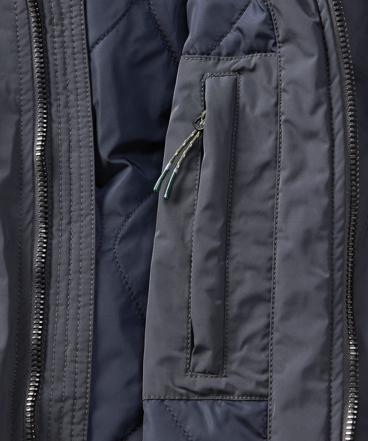 pocket of a mens flight jacket