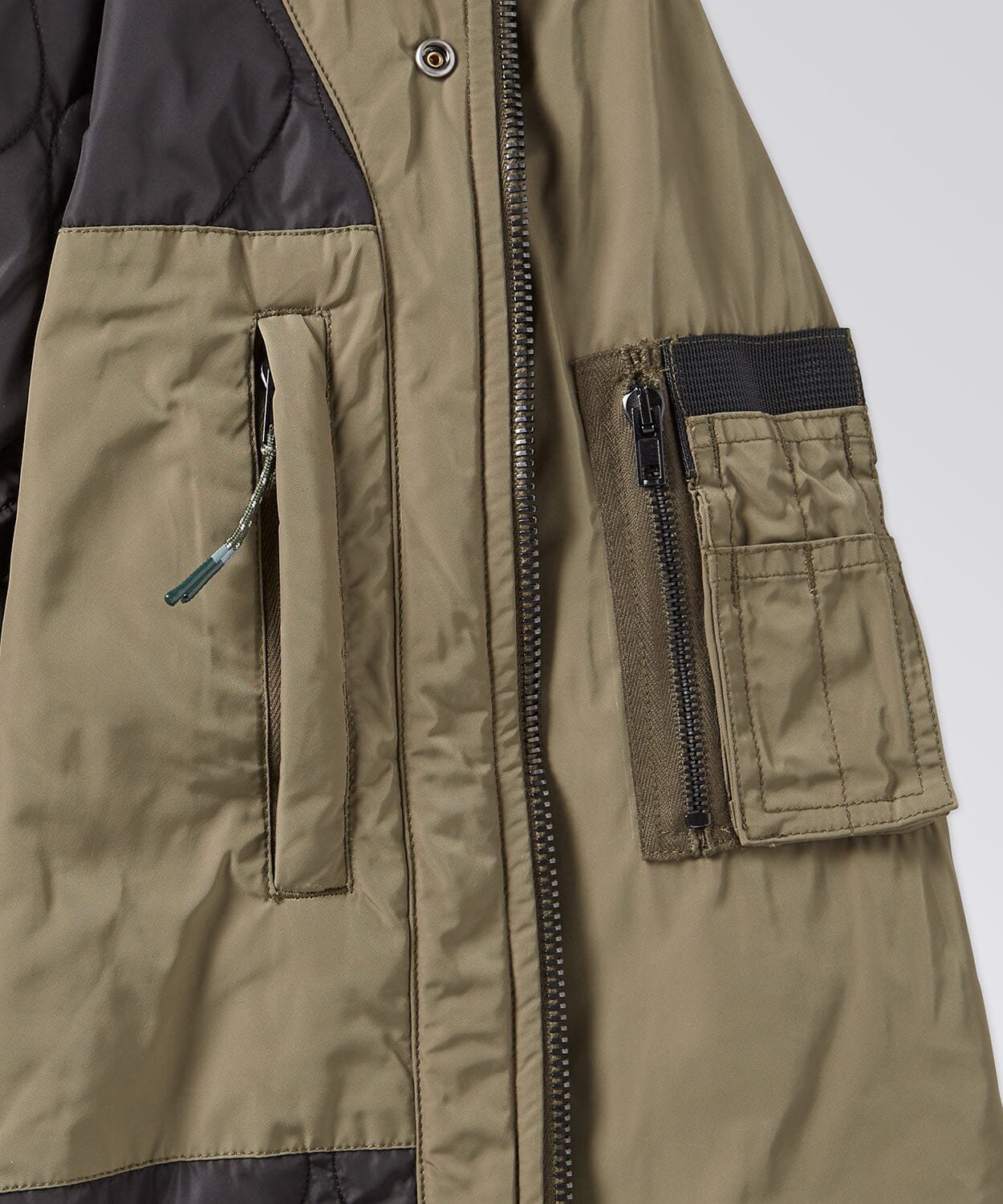 pocket of a mens flight jacket