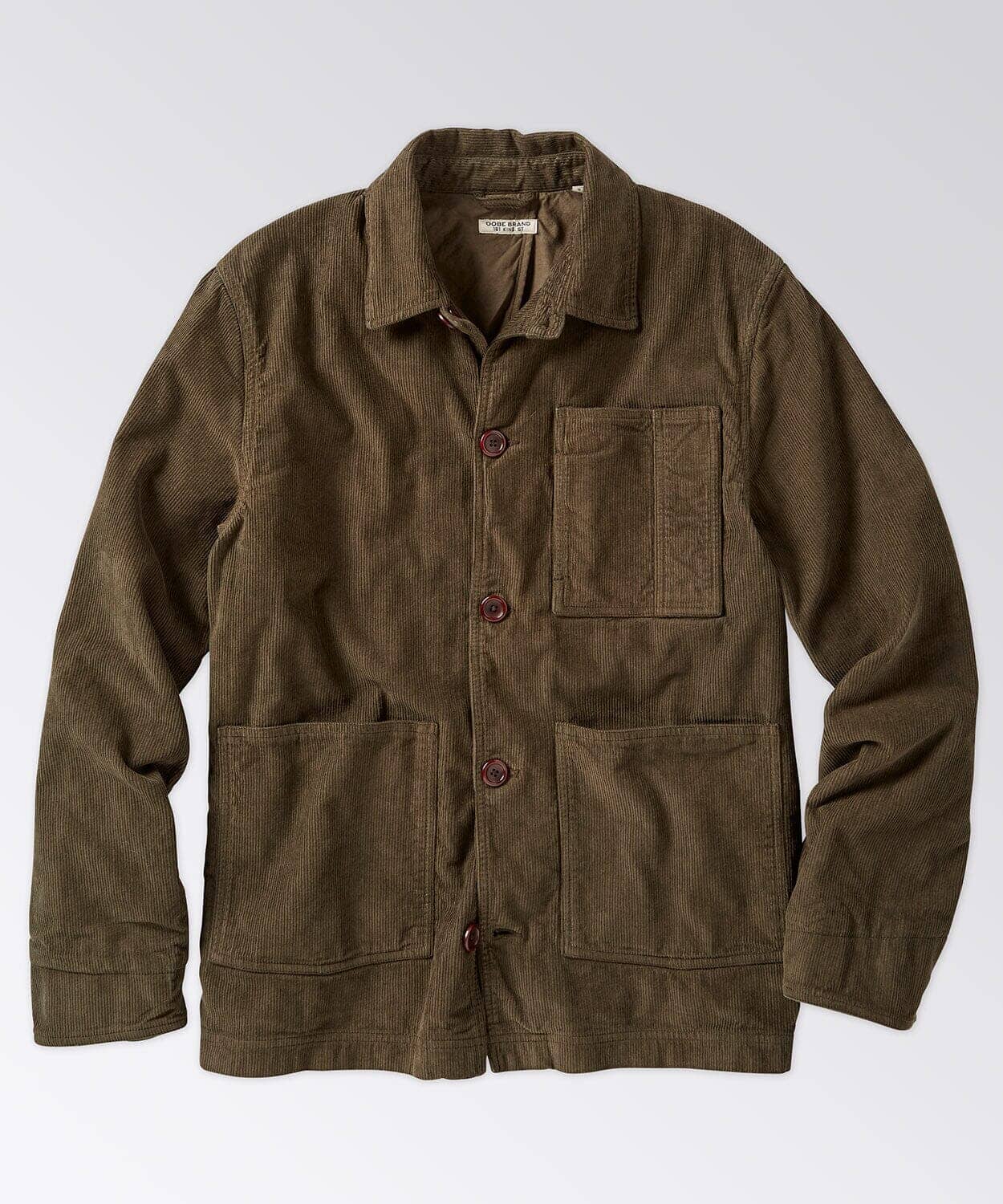 front of a mens corduroy coat
