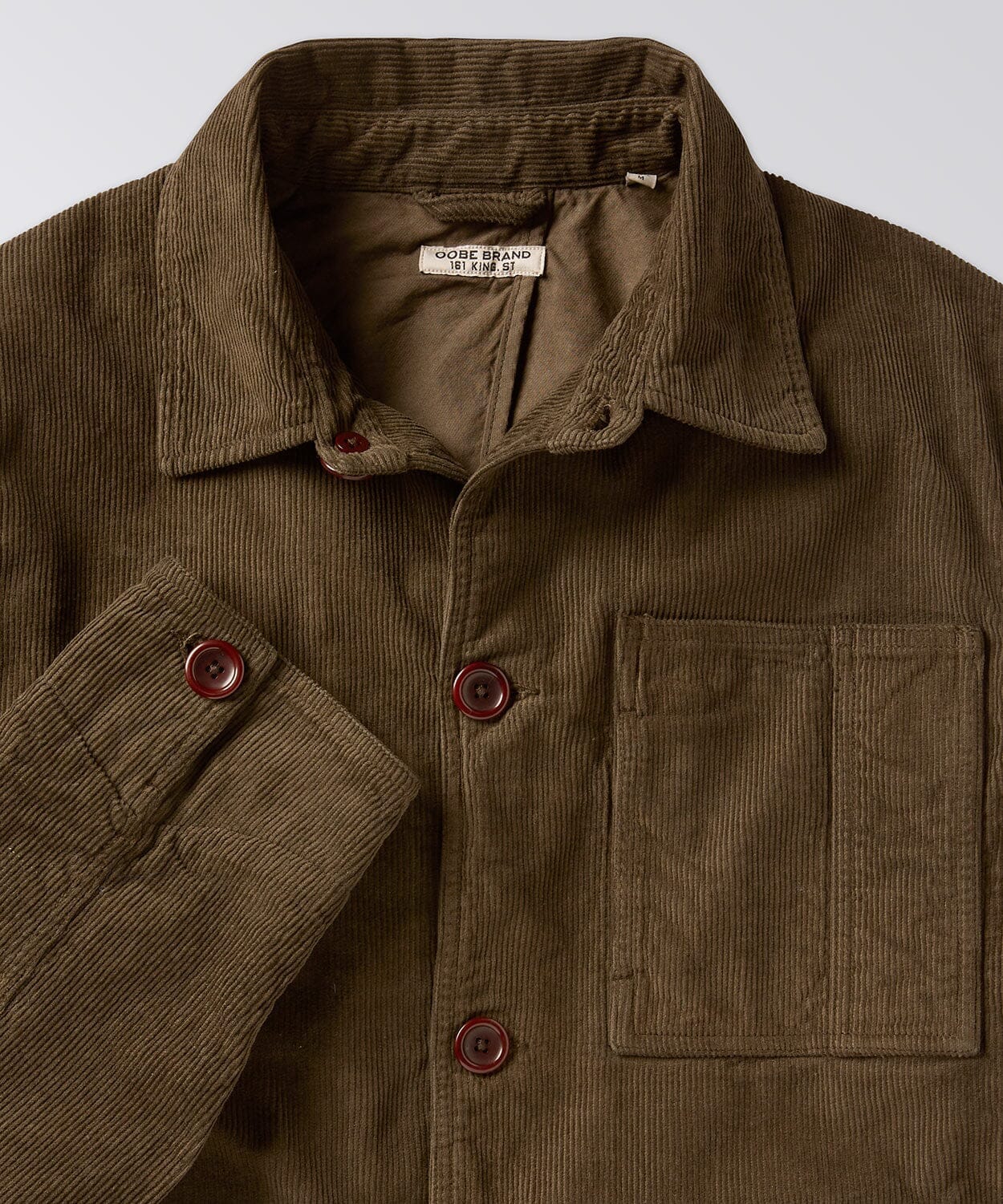front of a mens corduroy coat
