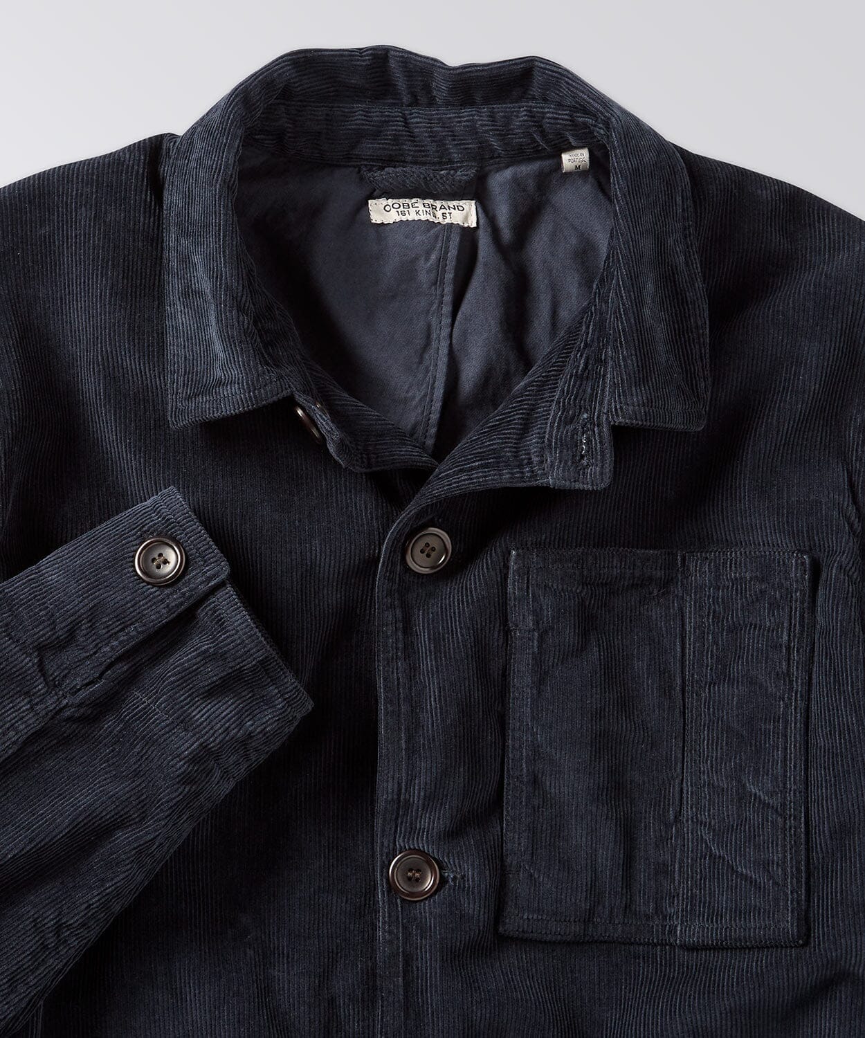 front of a mens corduroy coat