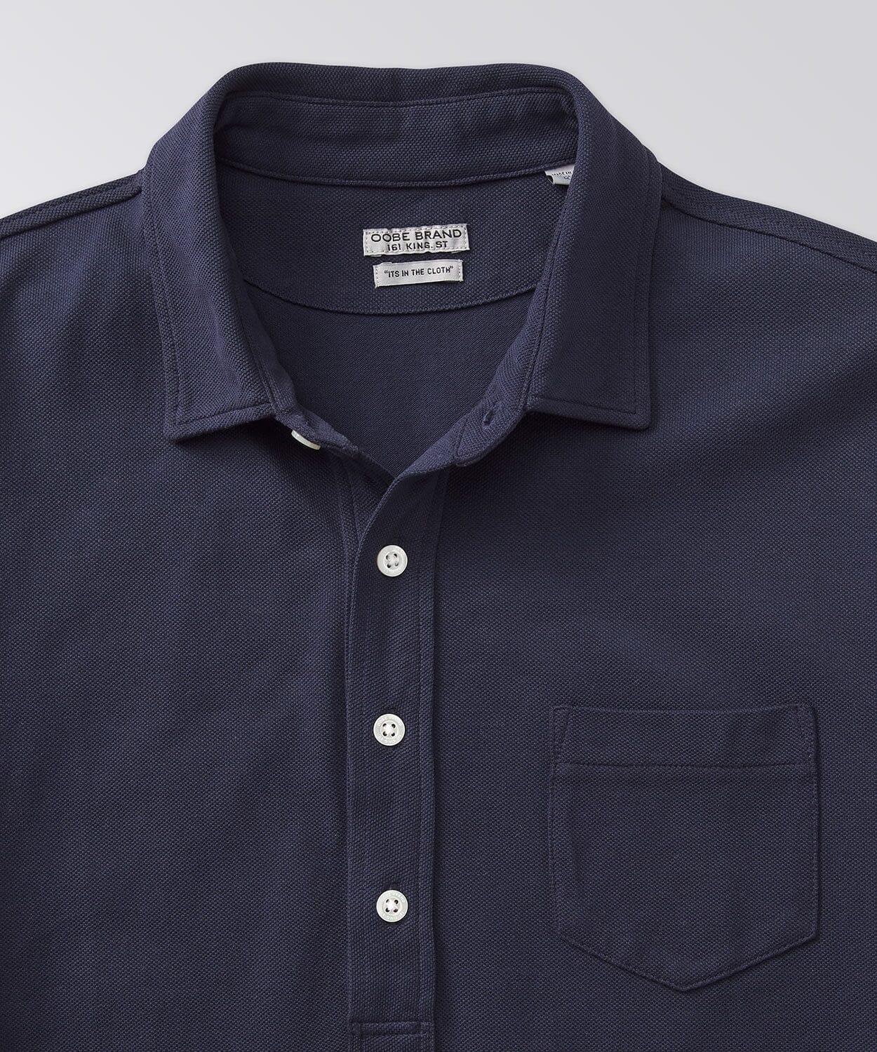 front of a polo shirt