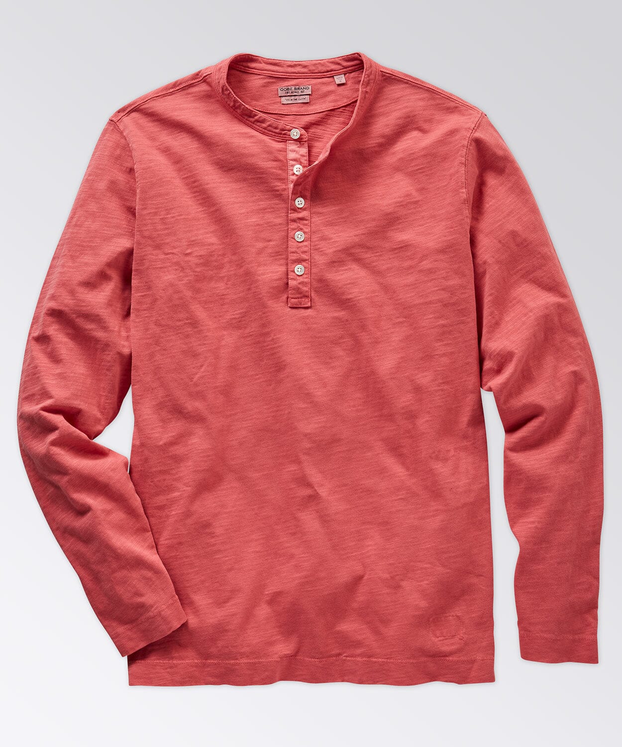 front of a mens henley shirt