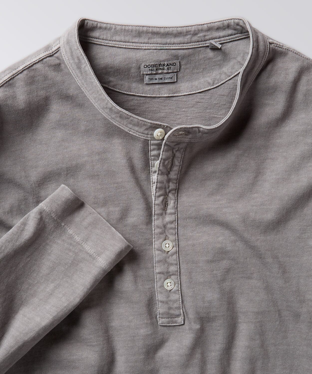 front of a mens henley shirt