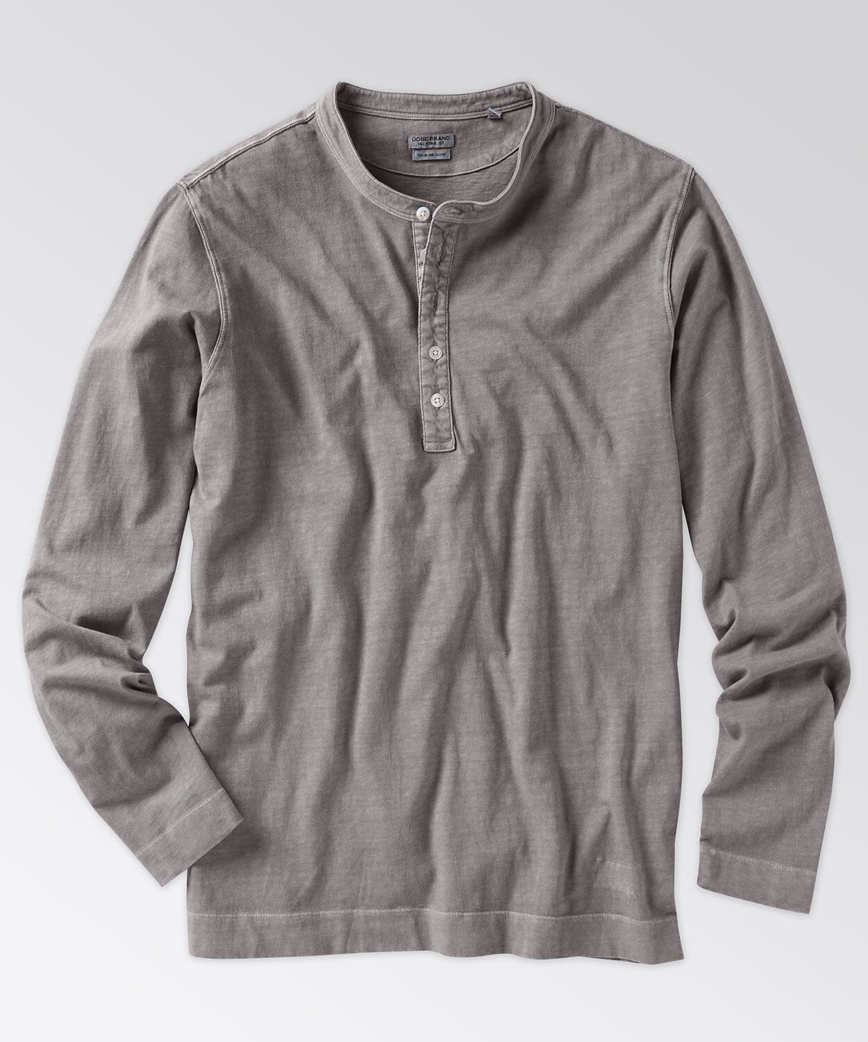 front of a mens henley shirt