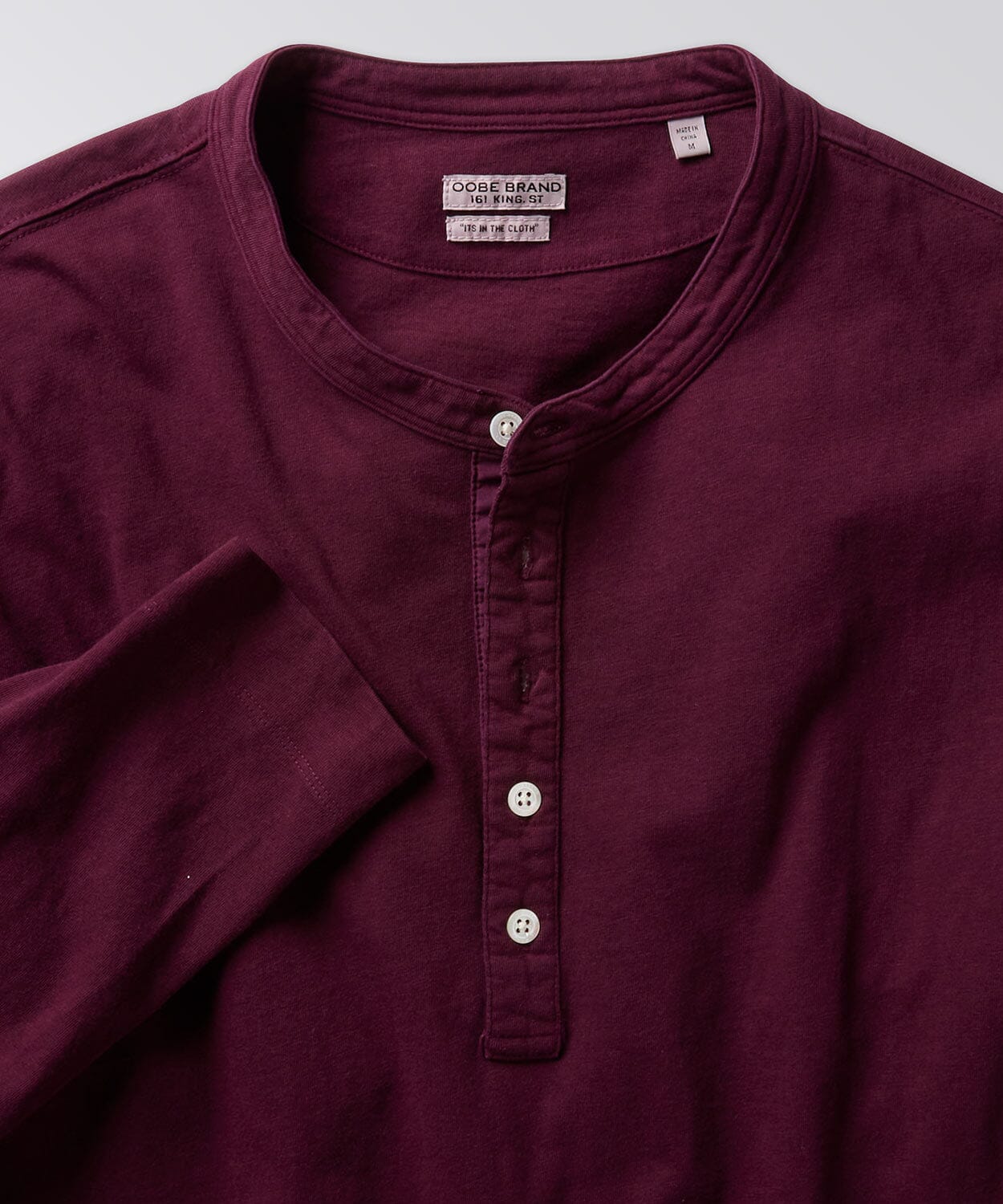 front of a mens henley shirt