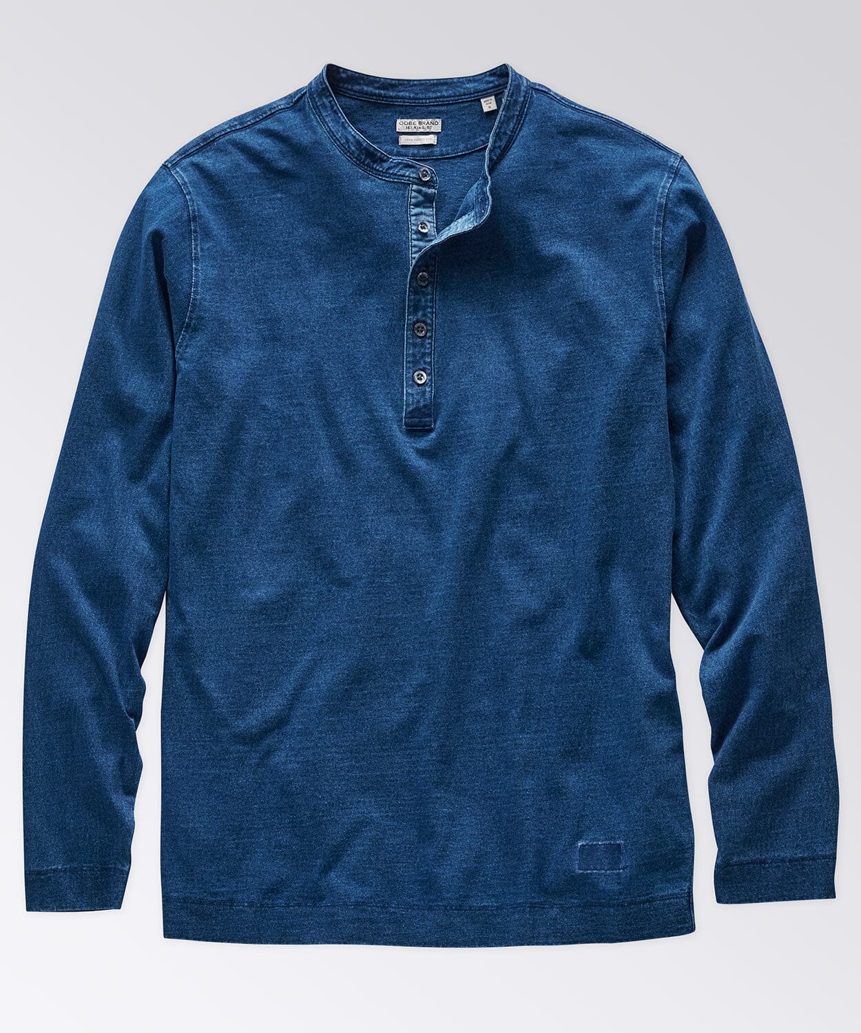 Mens Edisto Indigo Long Sleeve Henley Shirt | OOBE BRAND