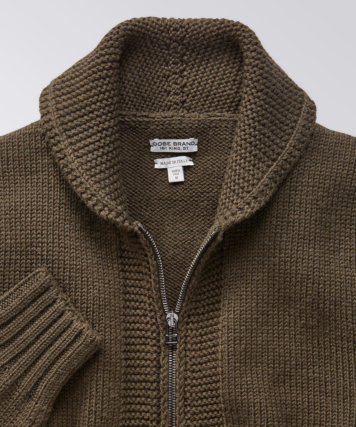 front of a zip sweater for men