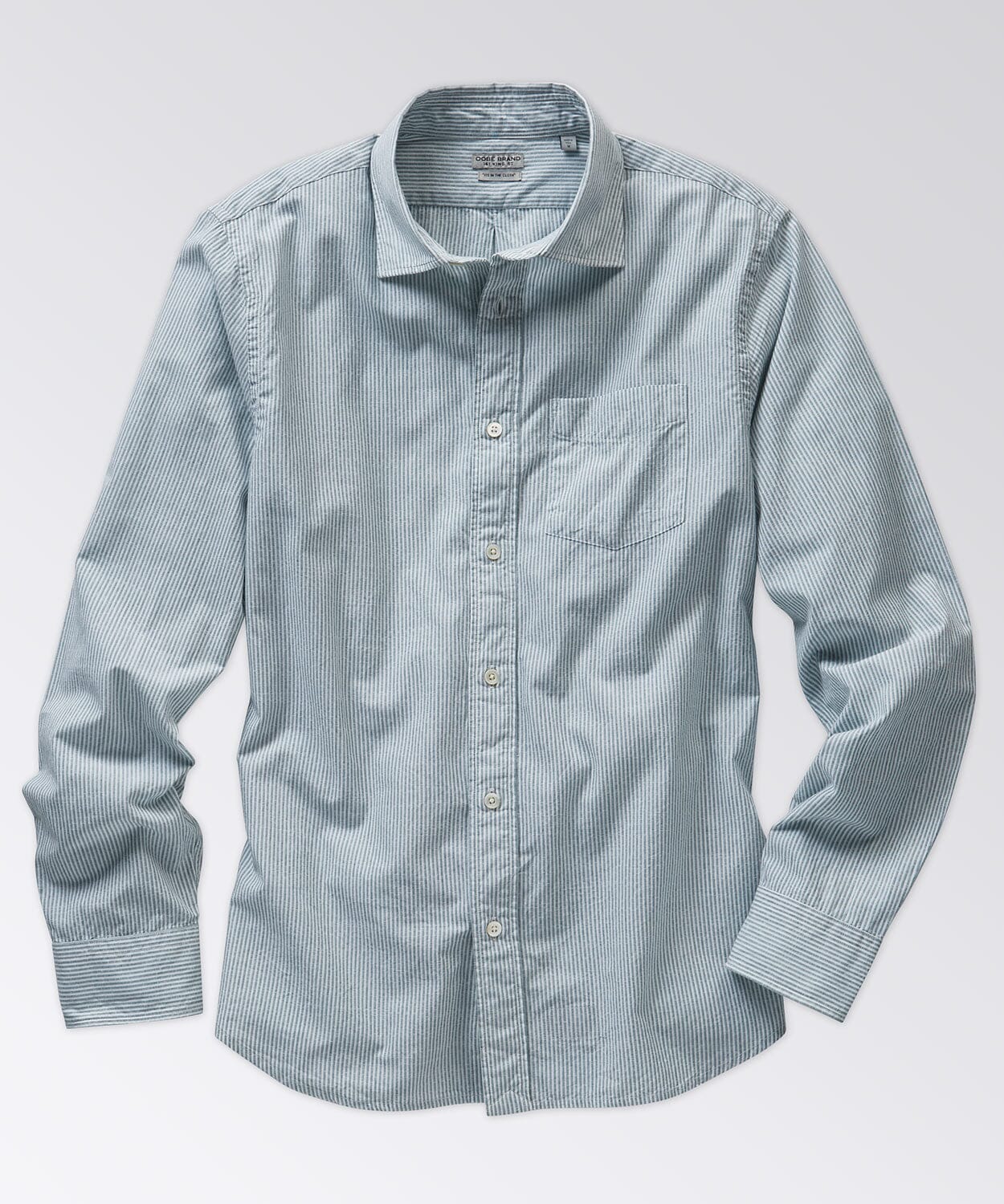 Excella Shirt Button Downs OOBE BRAND Green White Stripe S