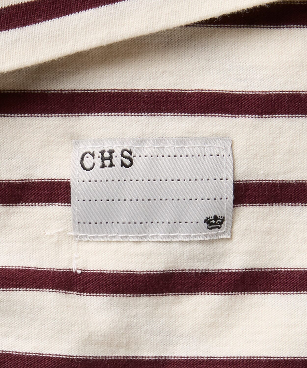 detail of a striped tee for men