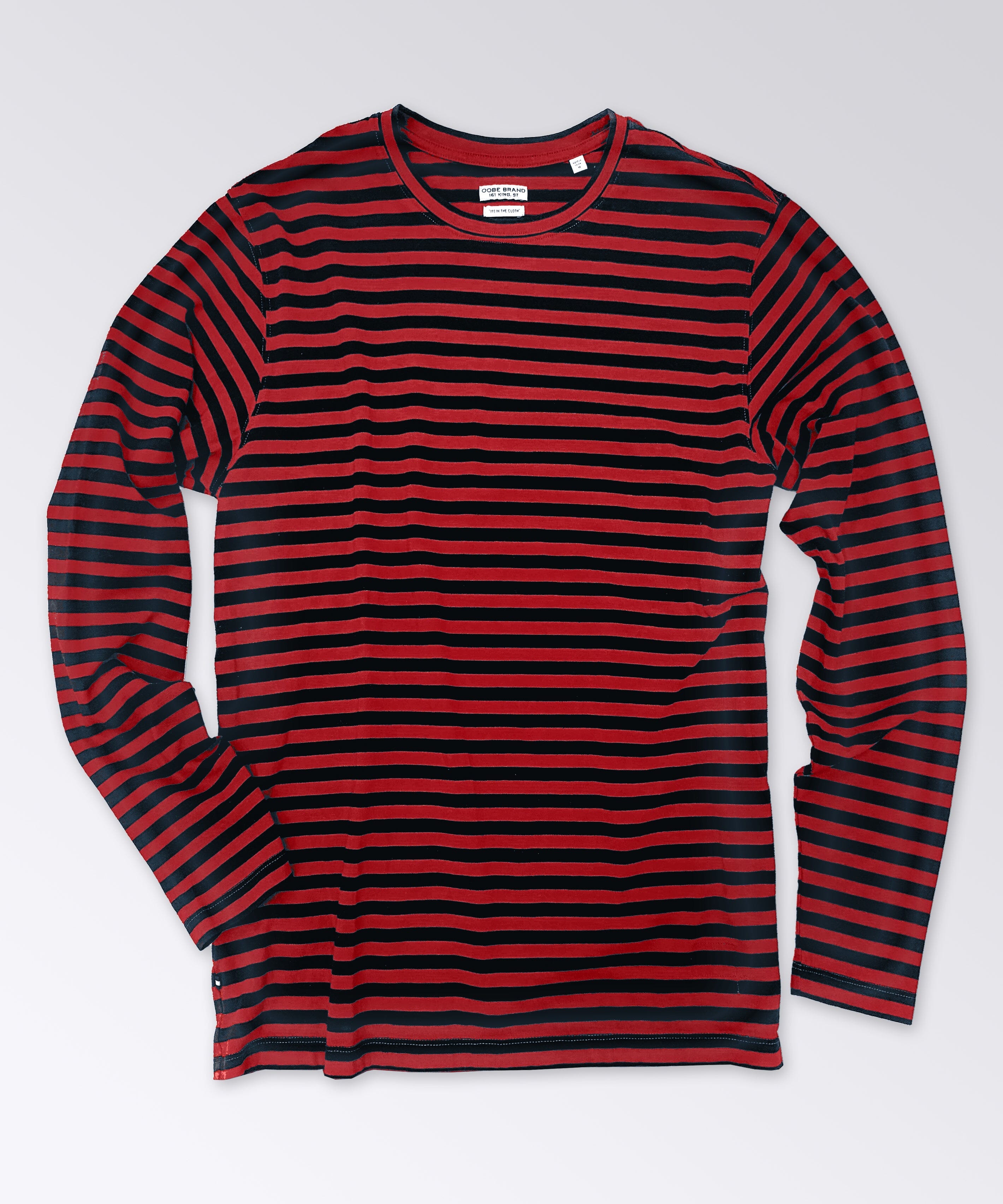 Brewster Stripe Tee Tees OOBE BRAND Red Navy Stripe S 