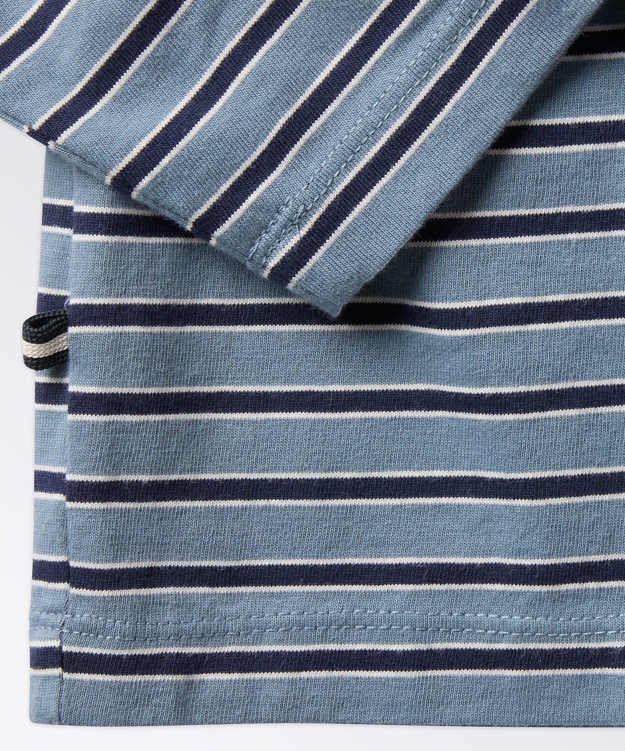 detail of a mens striped tee