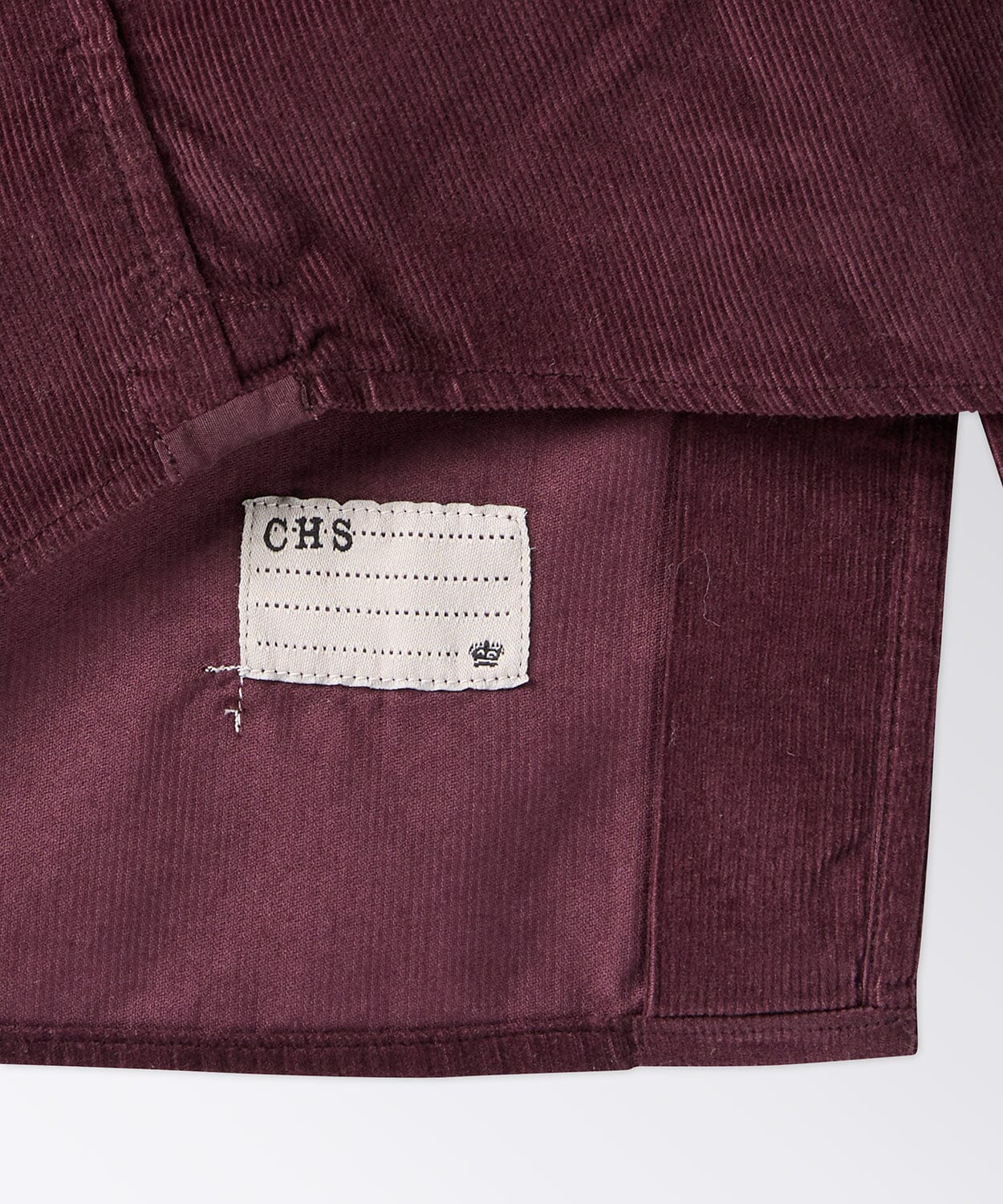 close up of a corduroy shirt