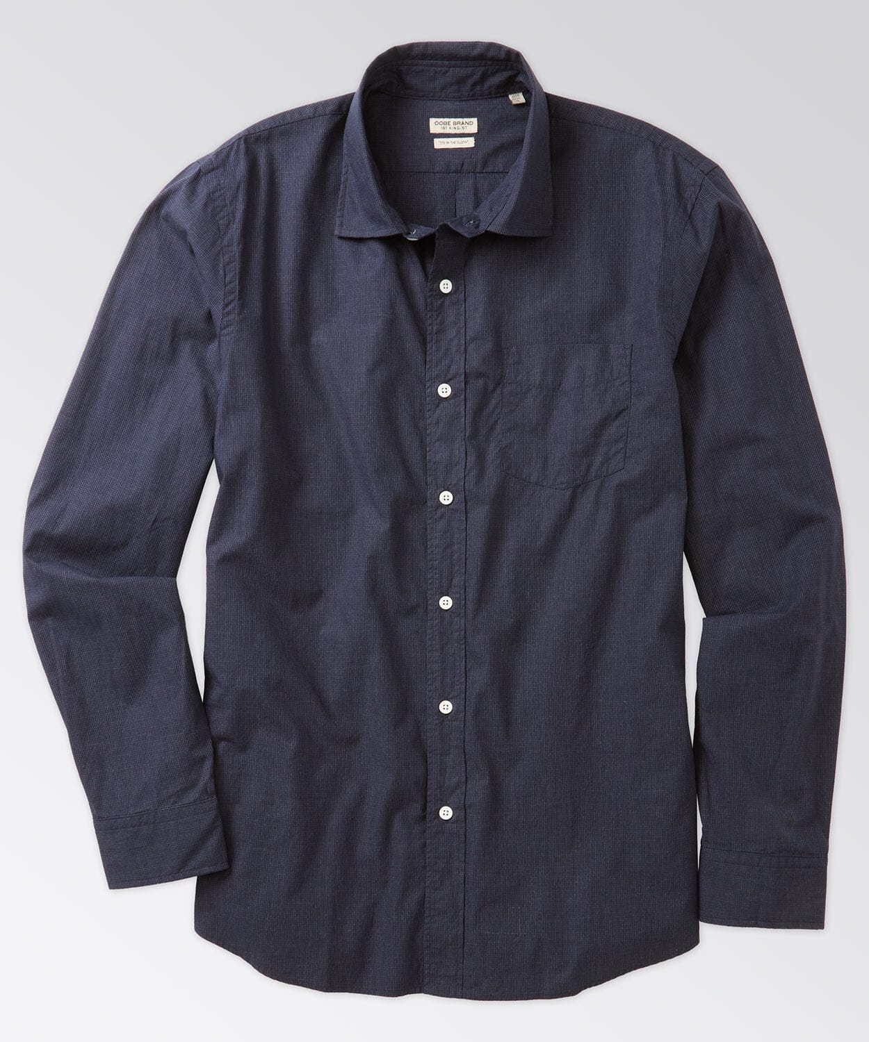 front of a mens button down shirt