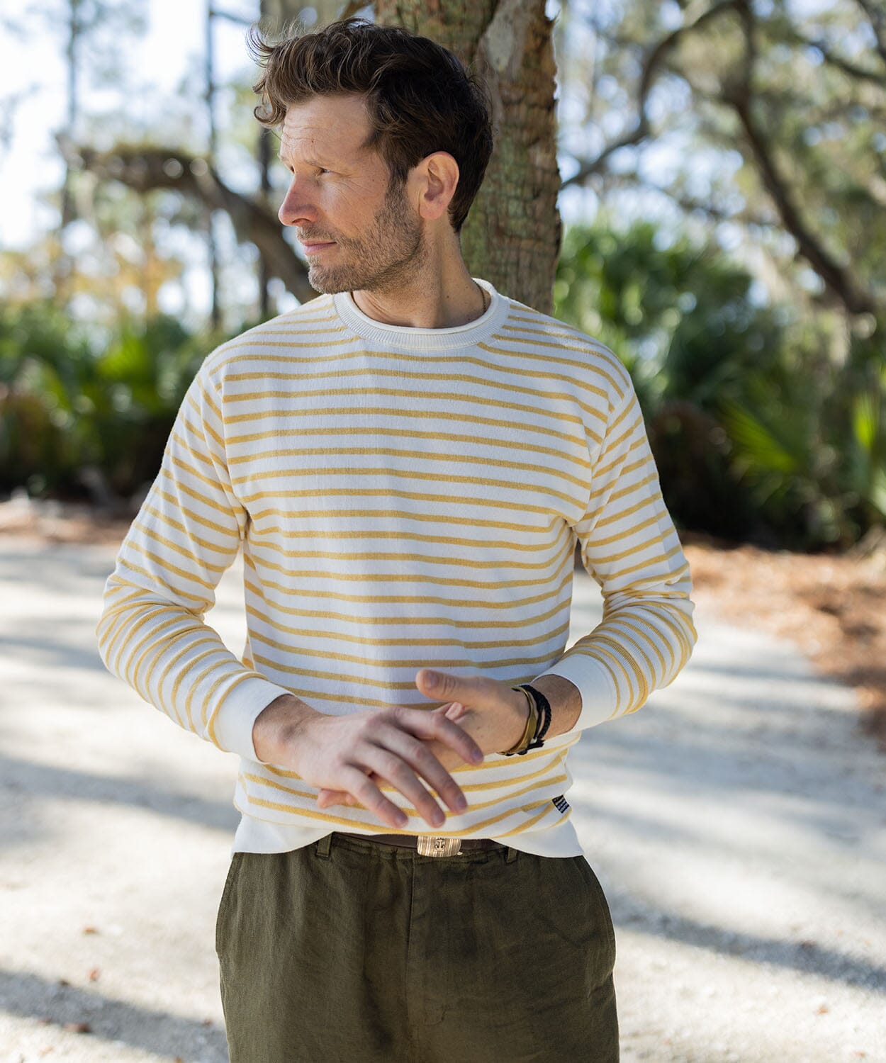 Marine Crew Knits OOBE BRAND Marigold Stripe S 