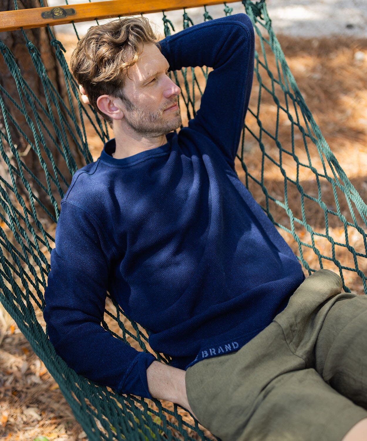 Ashley Long Sleeve Crew Knits OOBE BRAND Dark Indigo S 