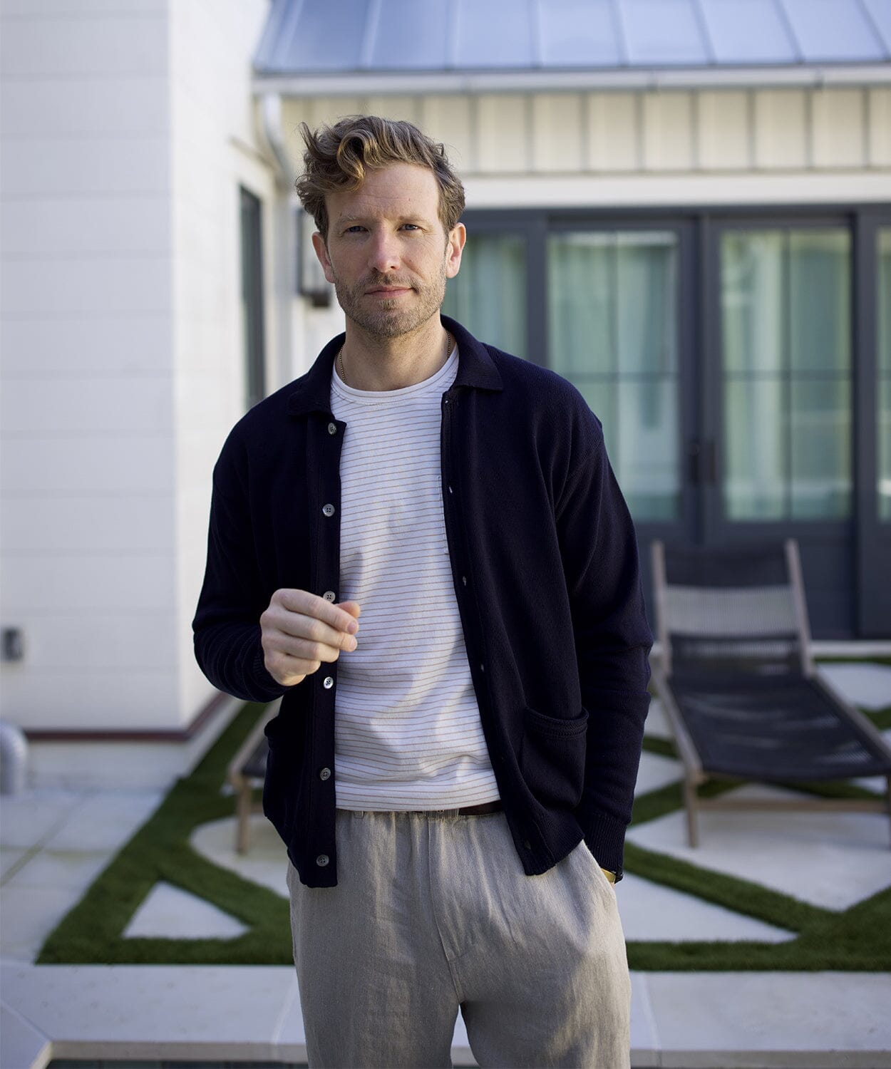 Sutherland Pinstripe Tee Tees OOBE BRAND 