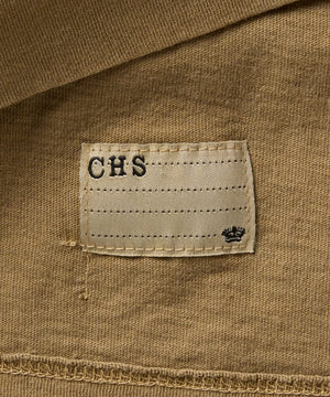 detail of a mens henley shirt
