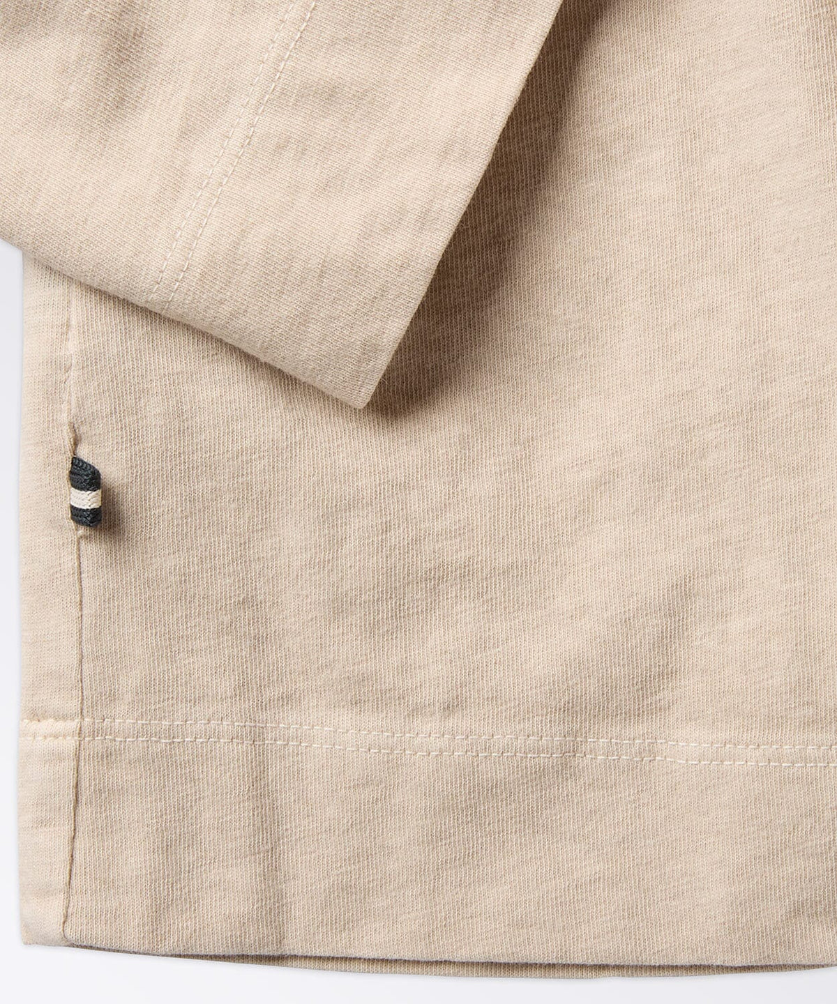 detail of a mens henley shirt