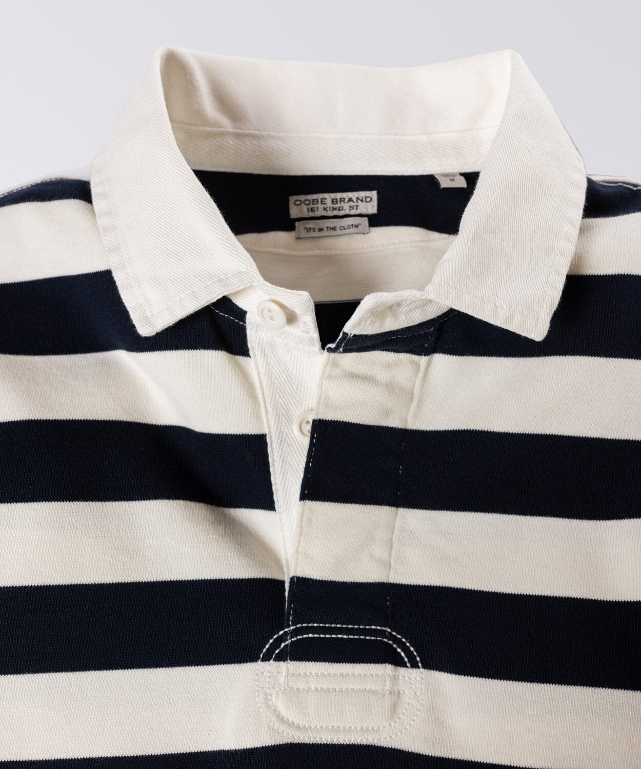 Navy Chalk Stripe Rugby Polo - OOBE Brand