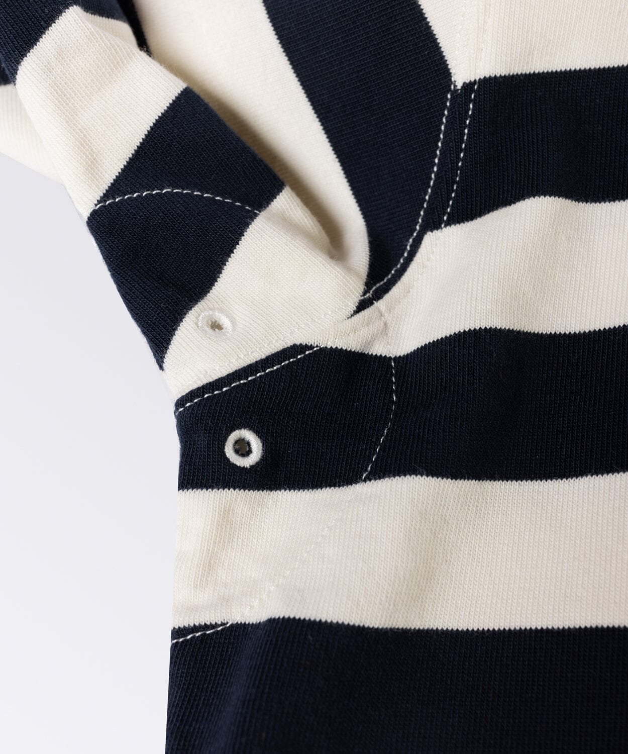 Navy Chalk Stripe Rugby Polo - OOBE Brand