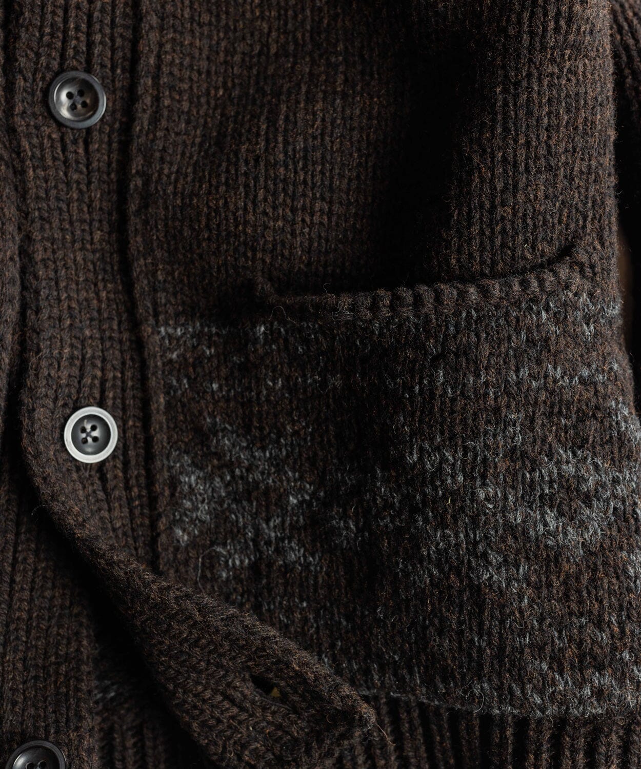 Fairisle Cardigan in Cocoa - OOBE BRAND