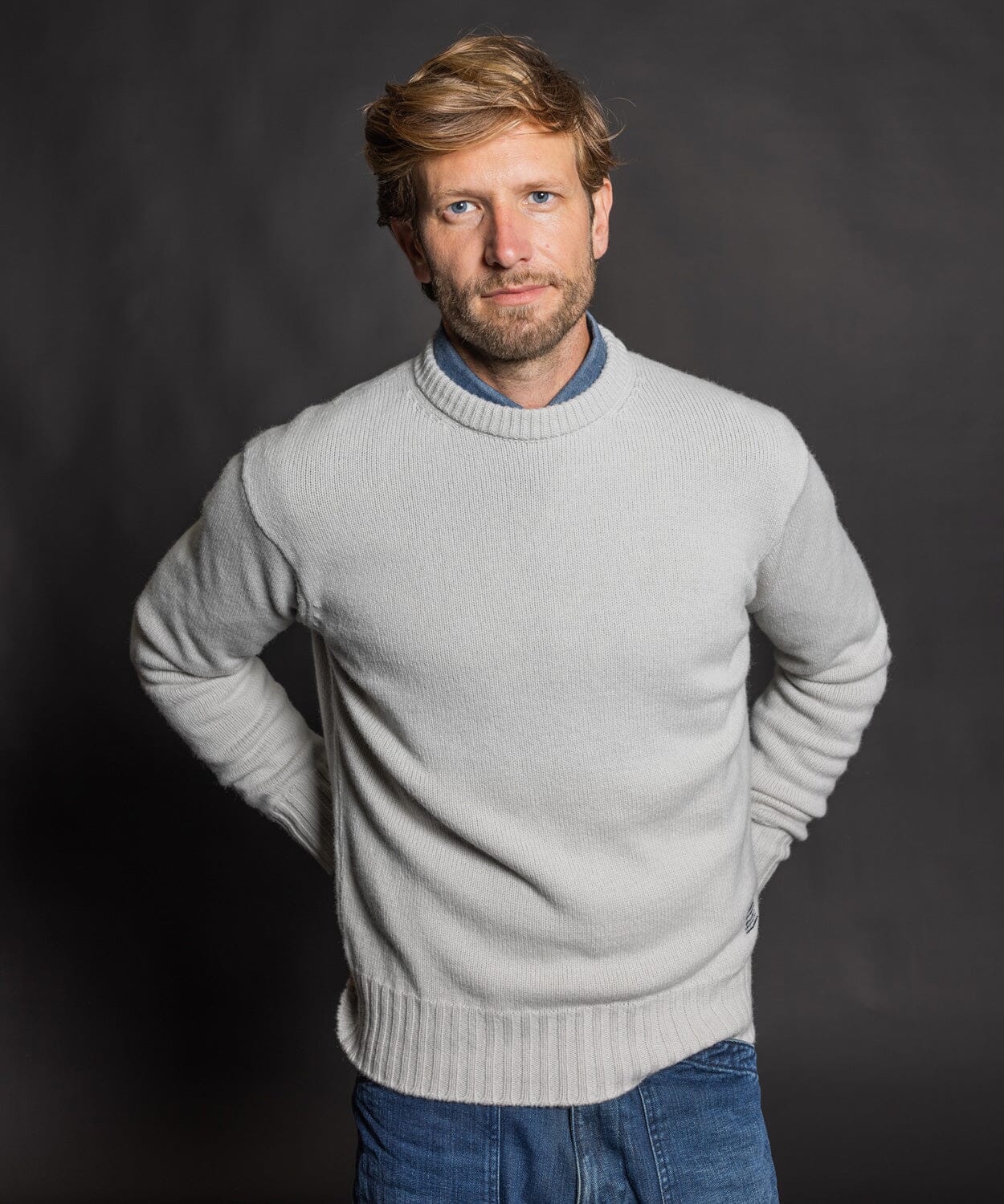Wool Chalmers Crew Sweater - Linen - OOBE BRAND