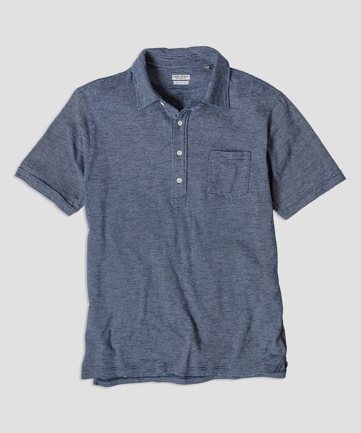 Avedon Indigo Stripe Polo Polo Shirts OOBE BRAND Dark Indigo White Stripe S 