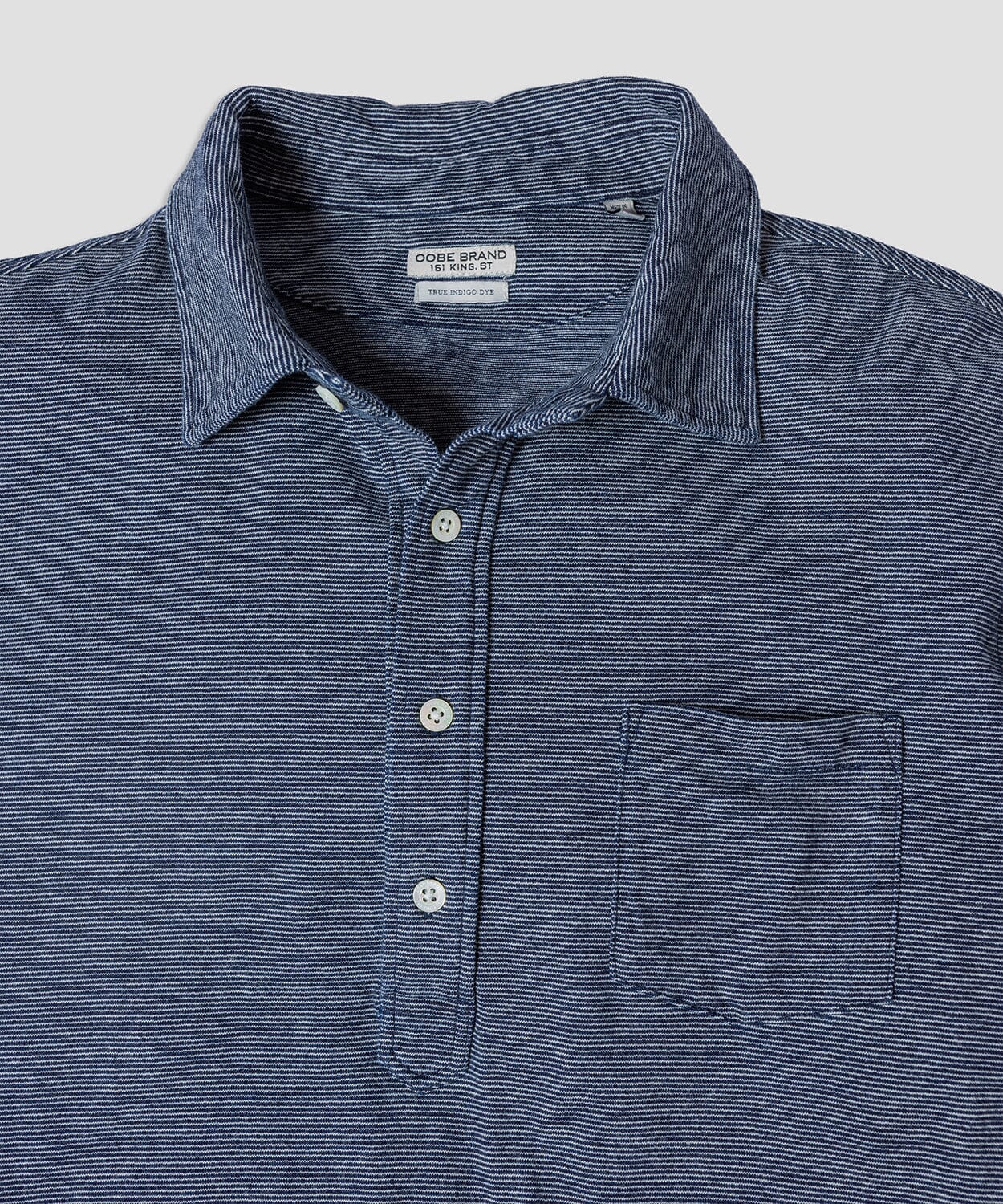 Avedon Indigo Stripe Polo Polo Shirts OOBE BRAND 