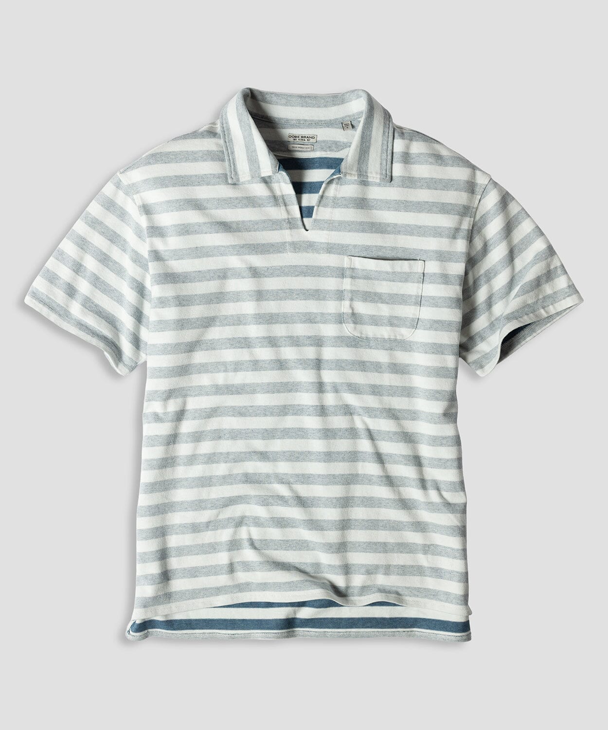 Dean Polo Polo Shirts OOBE BRAND Indigo Cabana Stripe 