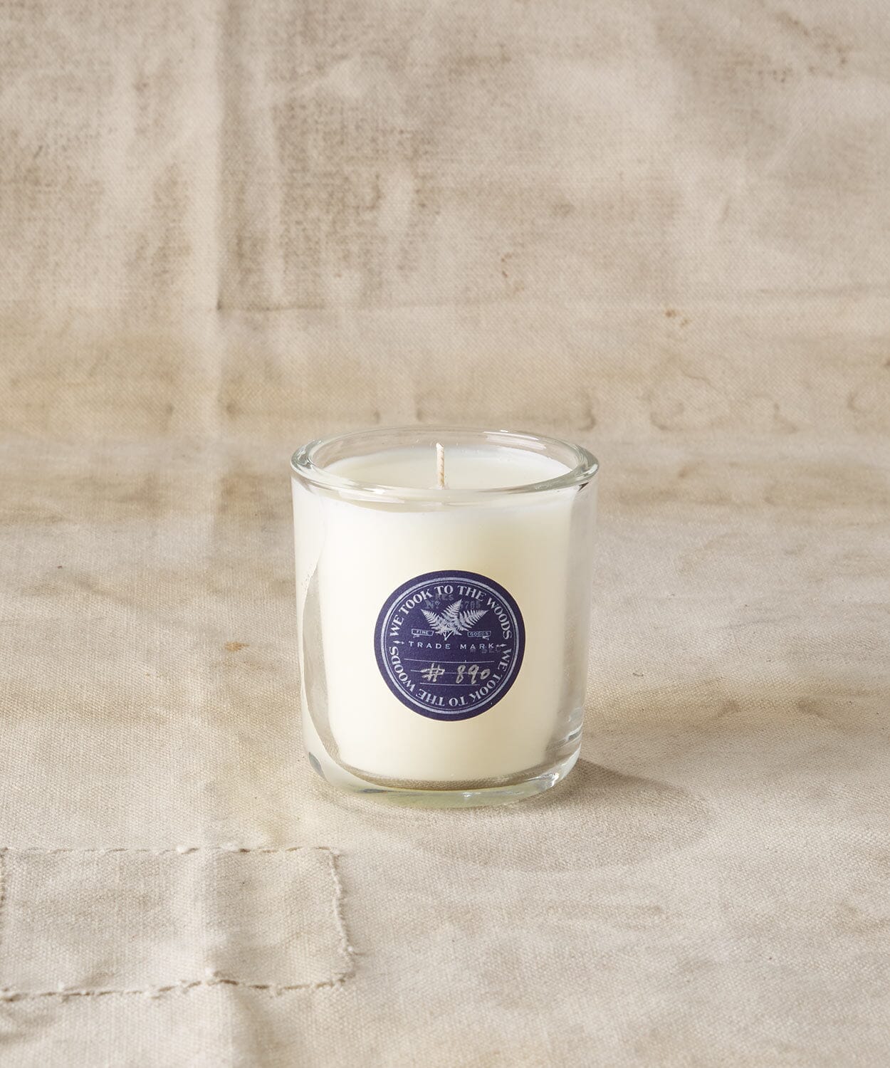 candle on a table
