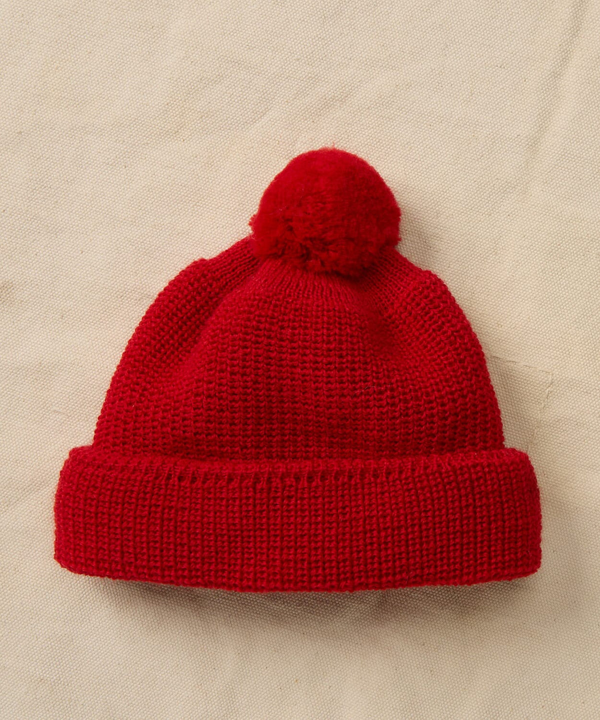 Wool beanie with pom pom on top 