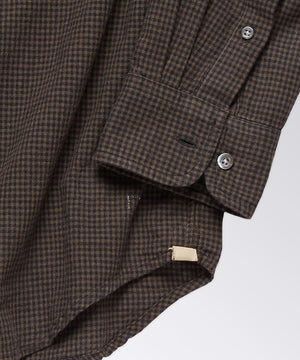King Street Olive Micro Check Shirt