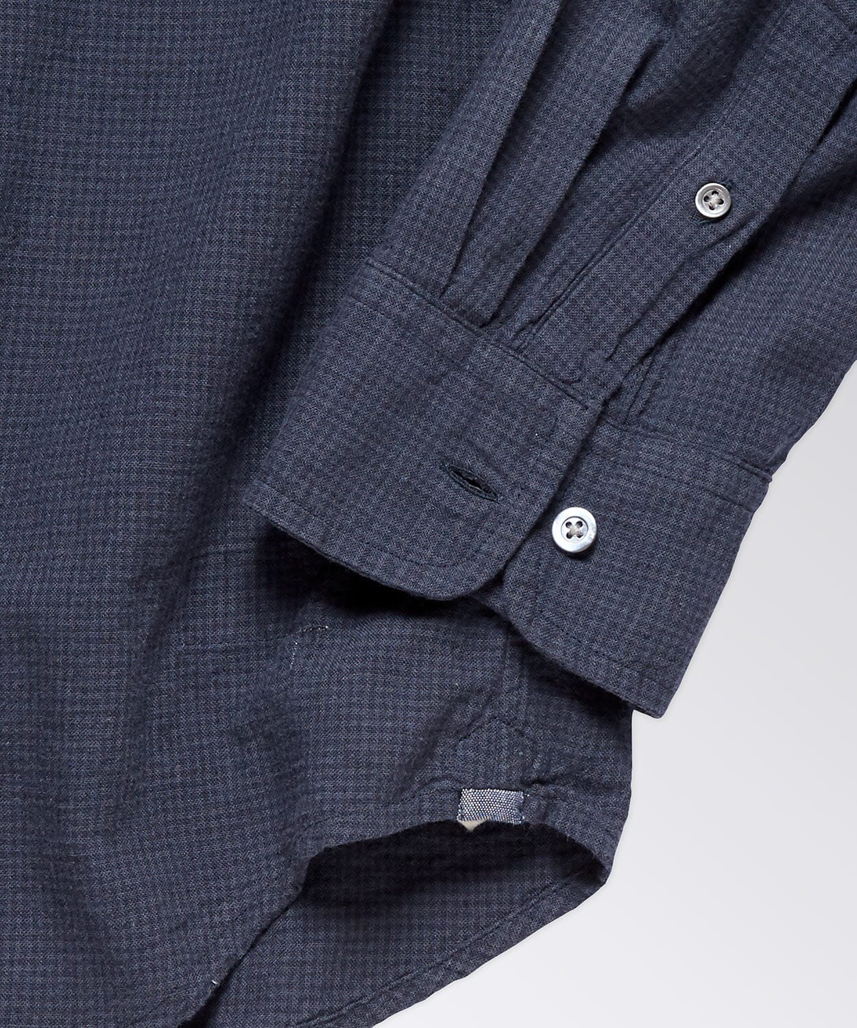 King Street Navy Micro Check Shirt