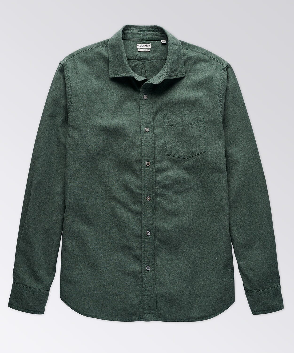 Excella Brushed Heather Twill Shirt Button Downs OOBE BRAND Dark Green S 