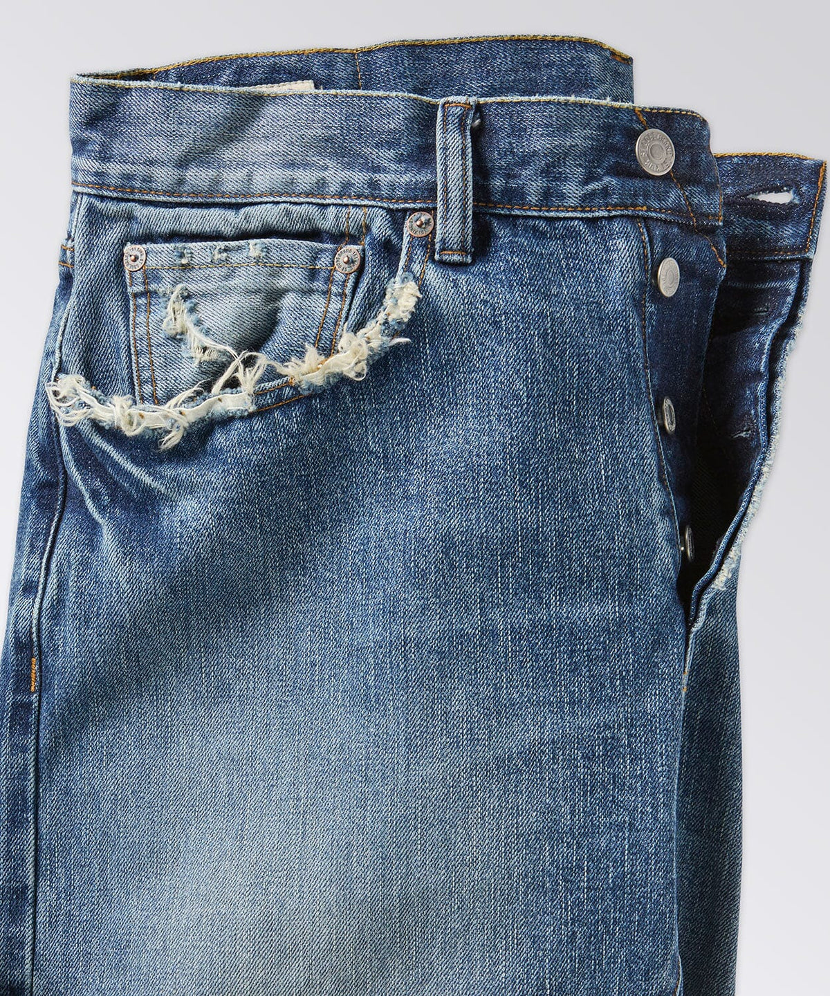 side of mens jeans distressed