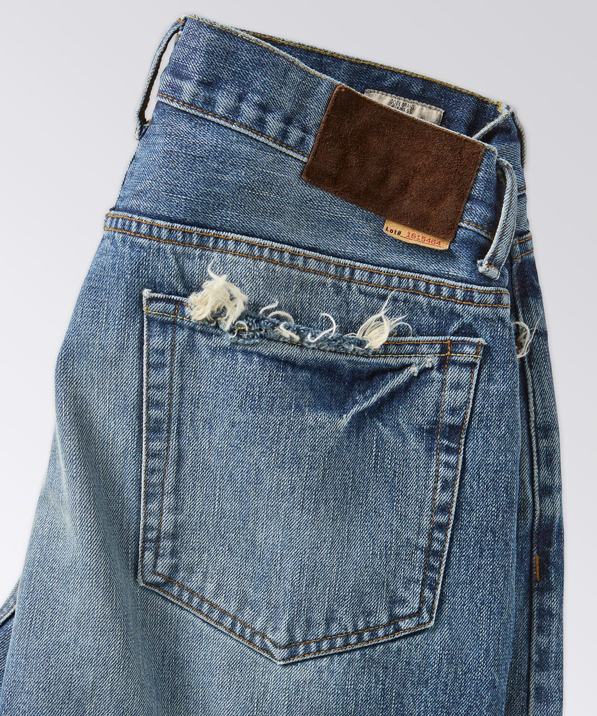 back of mens jeans distressed