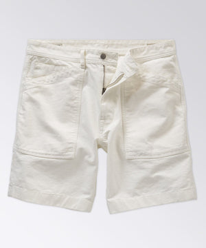 front of mens canvas shorts
